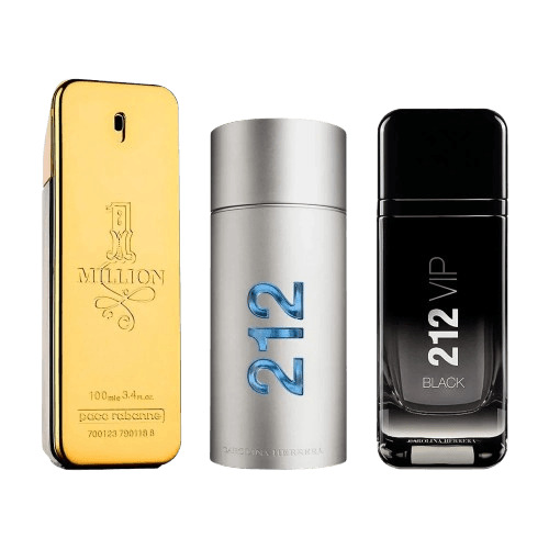 3-Piece Men's Fragrance Set: 212 Black, 212 Men & 1 Million