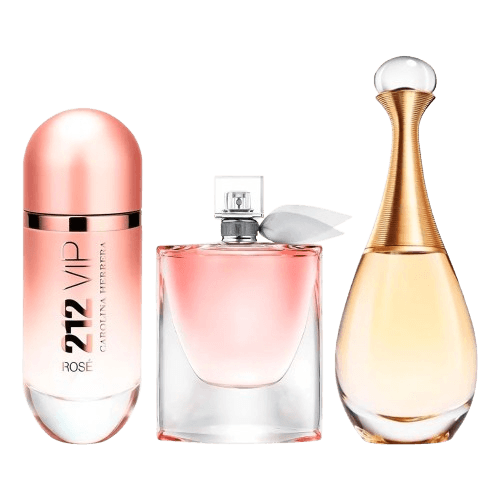 3-Piece Women's Fragrance Set: Miss 212, La Vie Est Belle & J'adore